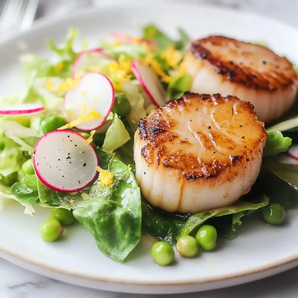 Gordon Ramsay's Lemon Pepper Scallops with Sugar Snap Pea Salad Recipe - Recipe Image