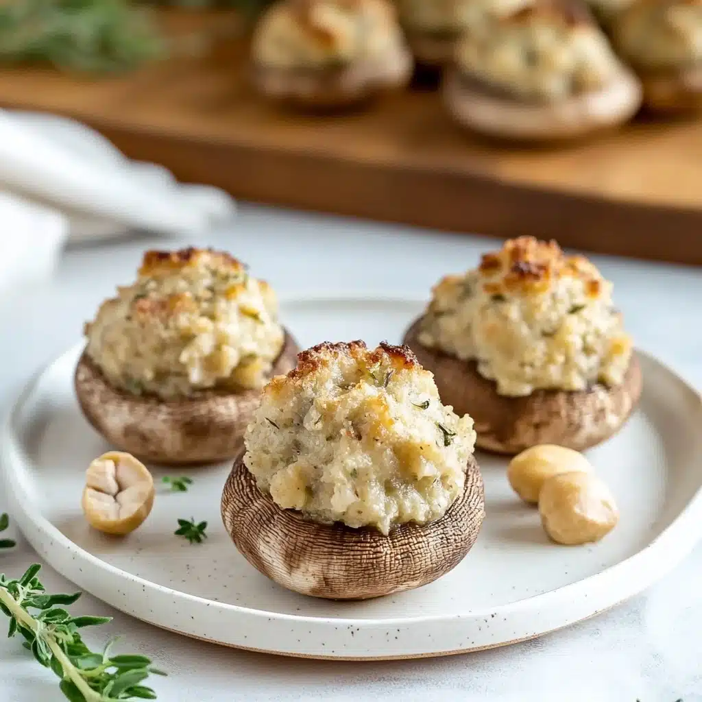Baked Hazelnut Stuffed Mushrooms Recipe - Recipe Image