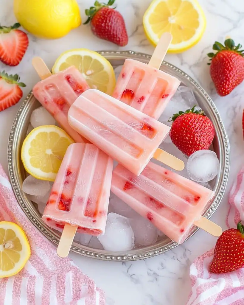 Strawberry Lemonade Popsicles Recipe
