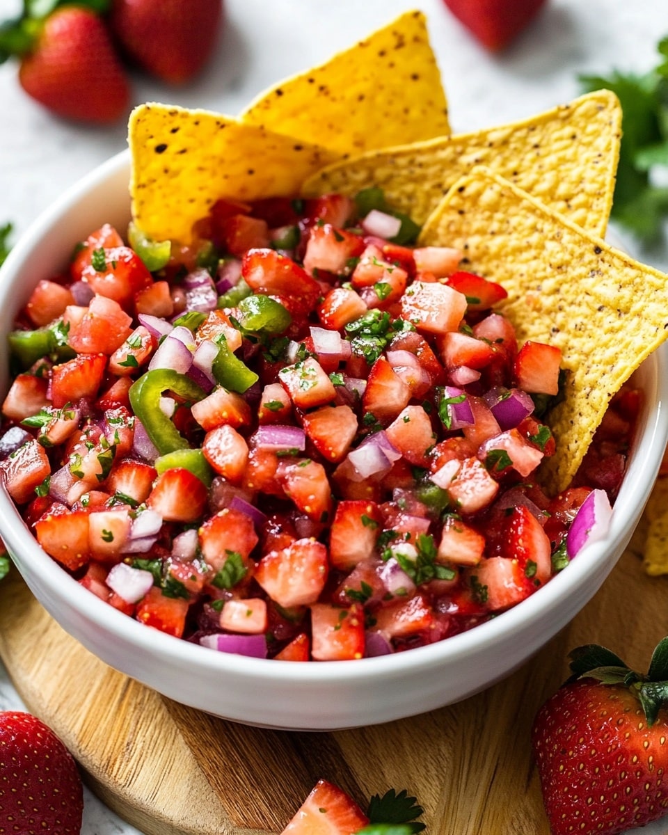 Strawberry Salsa, easy strawberry salsa, fresh fruit salsa, summer salsa recipe, fruit salsa ideas