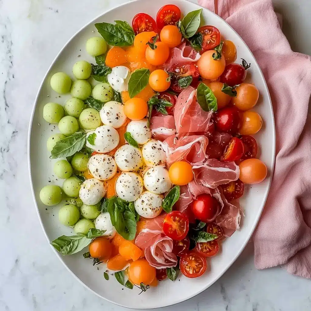 Caprese Melon Salad with Prosciutto and Mozzarella Recipe - Recipe Image