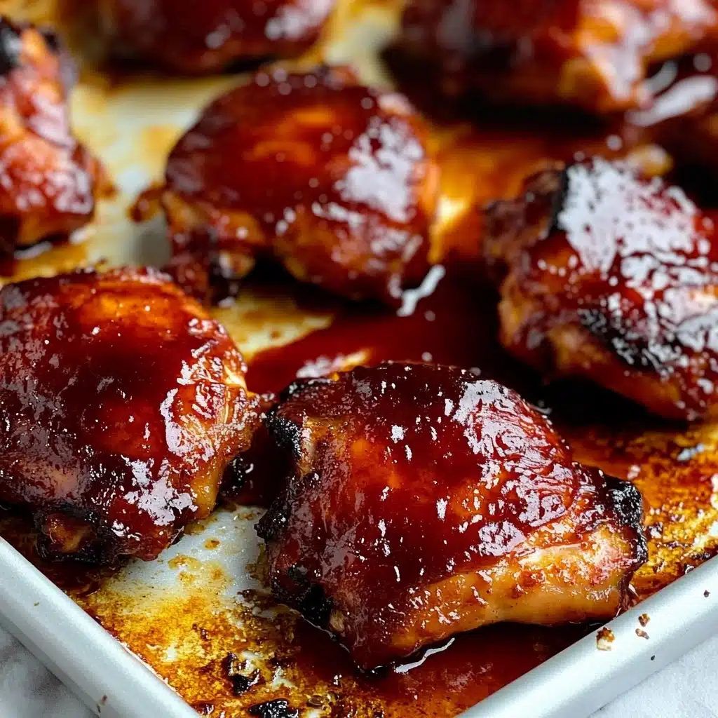 Oven BBQ Chicken with Peach Preserves, BBQ chicken with peach preserves, sweet and tangy BBQ chicken, easy oven baked chicken, fruit-infused BBQ chicken A close-up of a white plate with colorful flower designs, holding two pieces of shiny reddish-brown glazed chicken thighs on the right side, showing a moist texture. On the left side is pale yellow bow-tie pasta mixed with chopped dark green leafy herbs, with small bits of nuts scattered on top. A woman's hand holds a fork and knife, slicing a piece of chicken thigh in the foreground. The scene is set on a white marbled surface.