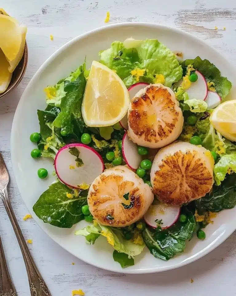 Gordon Ramsay's Lemon Pepper Scallops with Sugar Snap Pea Salad Recipe