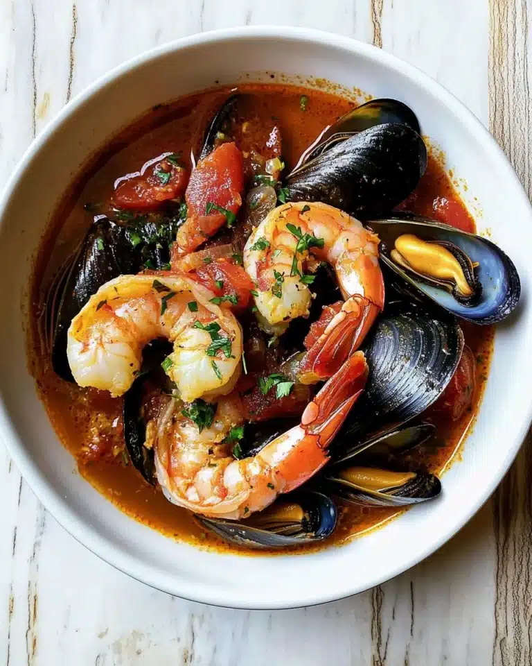 Mussels and Shrimp in Garlic Tomato Sauce Recipe