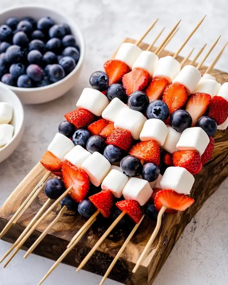 Red, White and Blue Fruit Kabobs Recipe