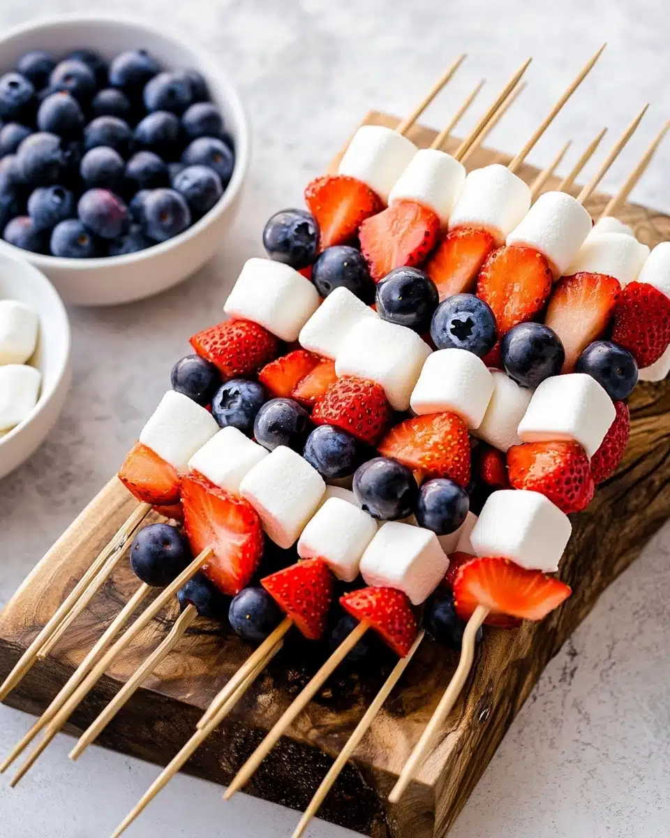 Red, White and Blue Fruit Kabobs Recipe