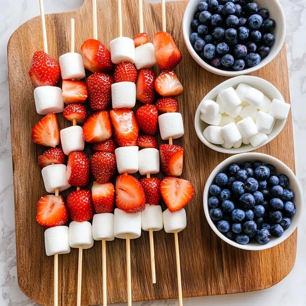 Red, White and Blue Fruit Kabobs Recipe - Recipe Image
