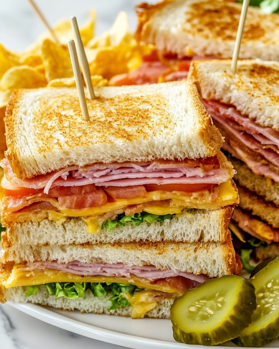 Ultimate Turkey and Ham Club Sandwich, turkey and ham sandwich, deli sandwich recipes, easy lunch ideas, layered club sandwich