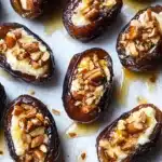 Mascarpone Stuffed Dates with Maple Drizzle Recipe