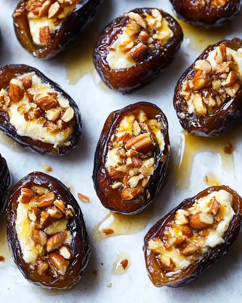 Mascarpone Stuffed Dates with Maple Drizzle Recipe