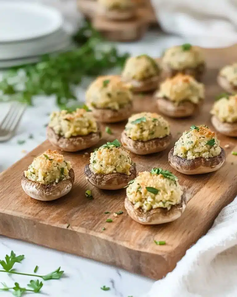 Baked Hazelnut Stuffed Mushrooms Recipe