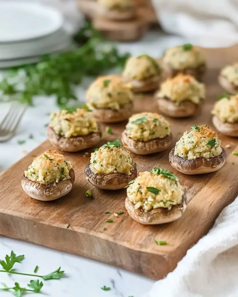 Baked Hazelnut Stuffed Mushrooms Recipe