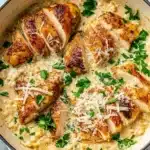 Creamy Parmesan Orzo with Chicken and Asparagus Recipe