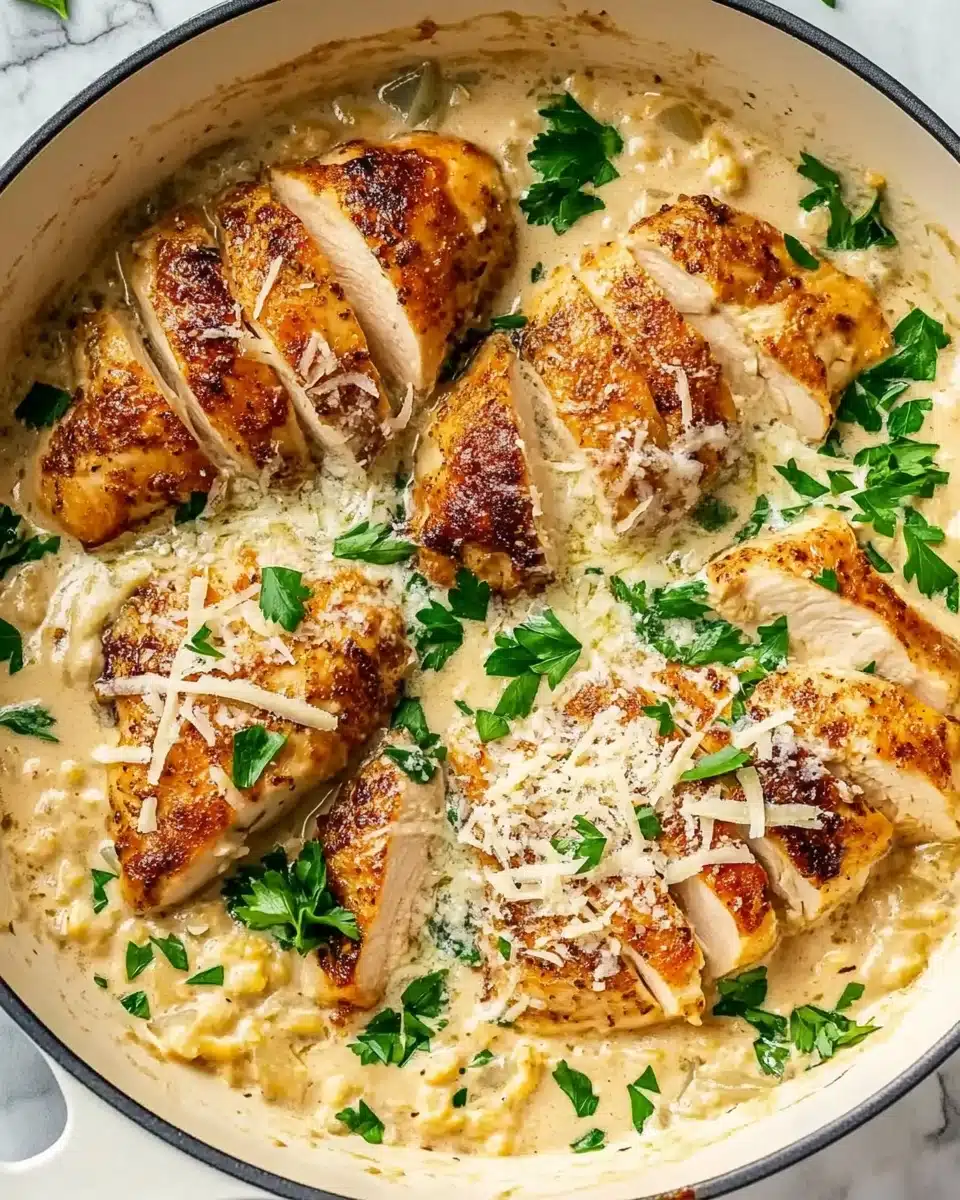 Creamy Parmesan Orzo with Chicken and Asparagus Recipe