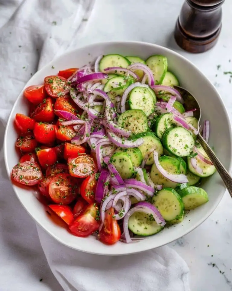 Cucumber Tomato Salad with Red Wine Vinaigrette Recipe