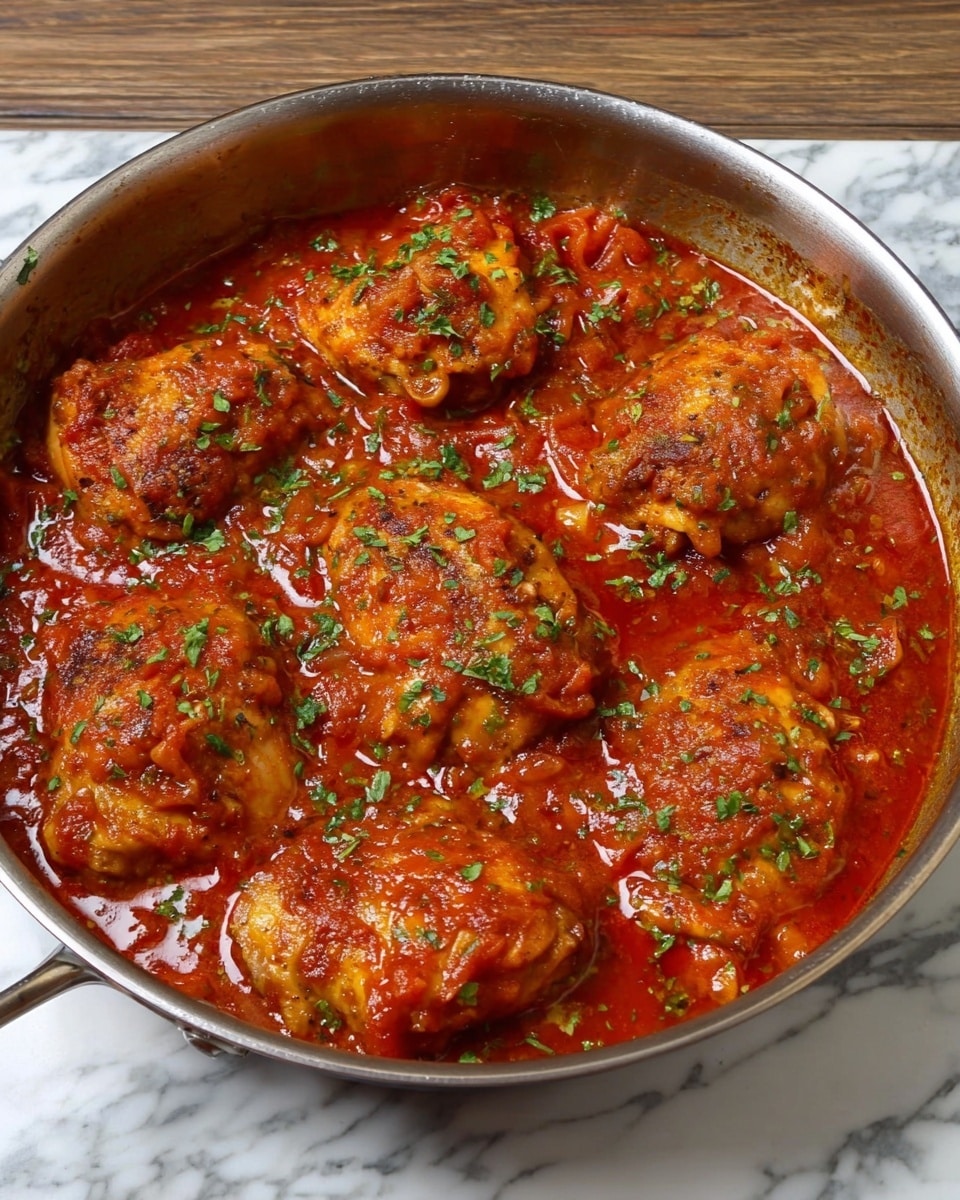 Pollo en Salsa with Chorizo and Spiced Tomato Sauce Recipe - Recipe Image