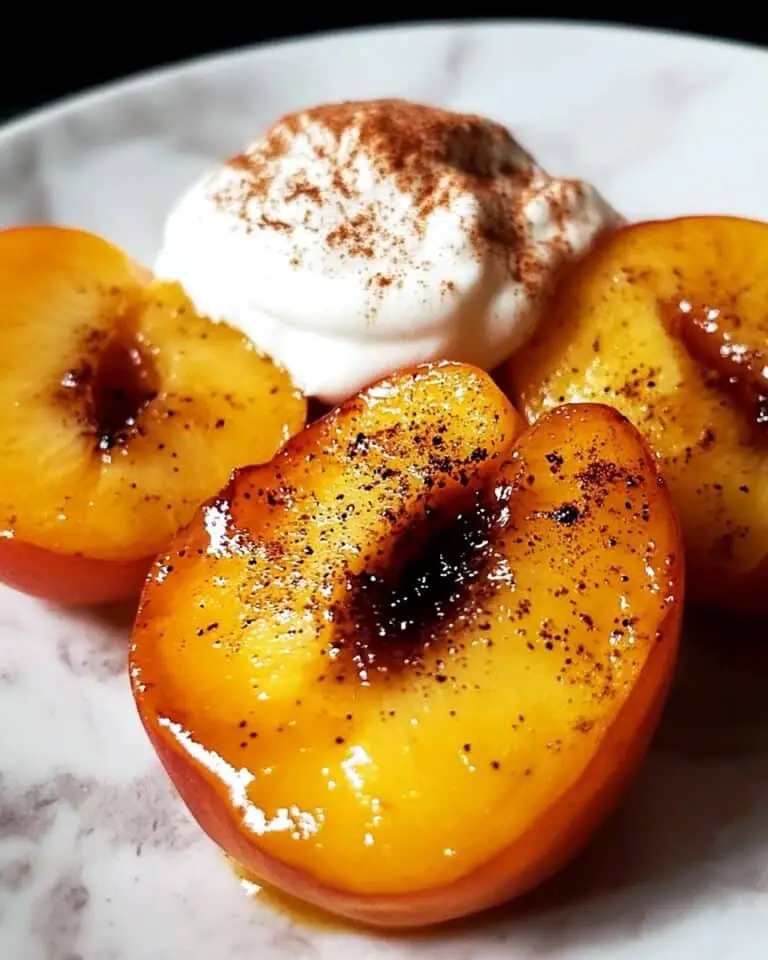 Pan-Fried Peaches with Caramelized Cinnamon and Ginger Recipe