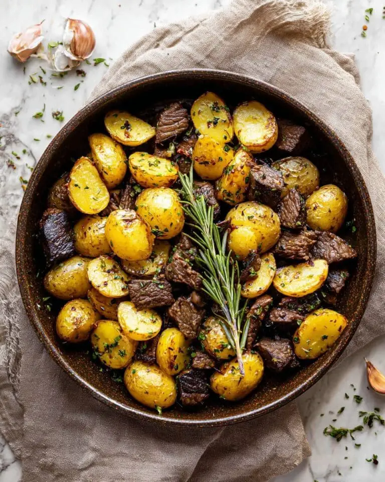 Garlic Steak Bites with Sautéed Yukon Gold Potatoes Recipe