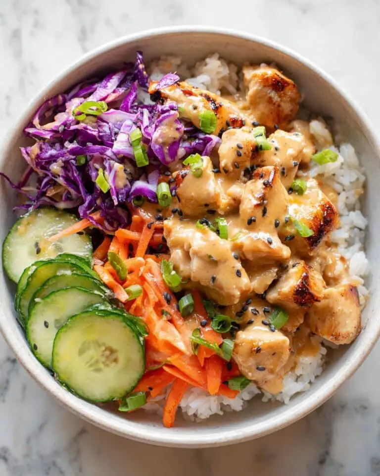 Bang Bang Chicken Bowls with Spicy Carrot and Cabbage Veggies Recipe
