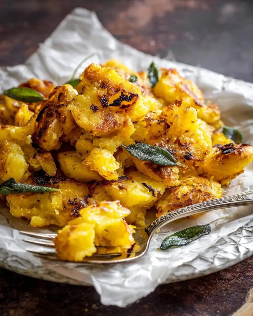 Crispy Brown Butter Sage Smashed Potatoes Recipe