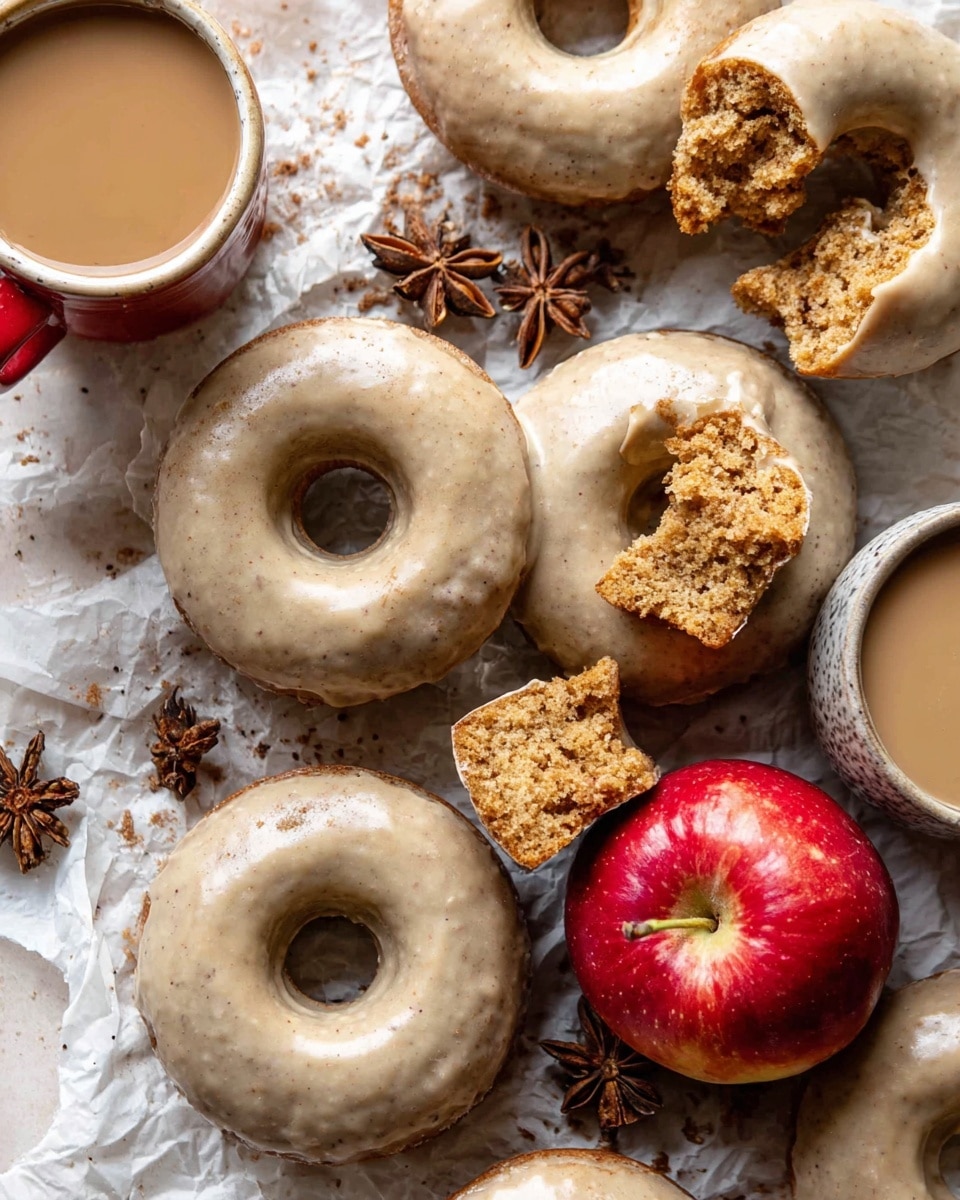 Baked Apple Cider Doughnuts with Cinnamon Maple Glaze Recipe - Recipe Image