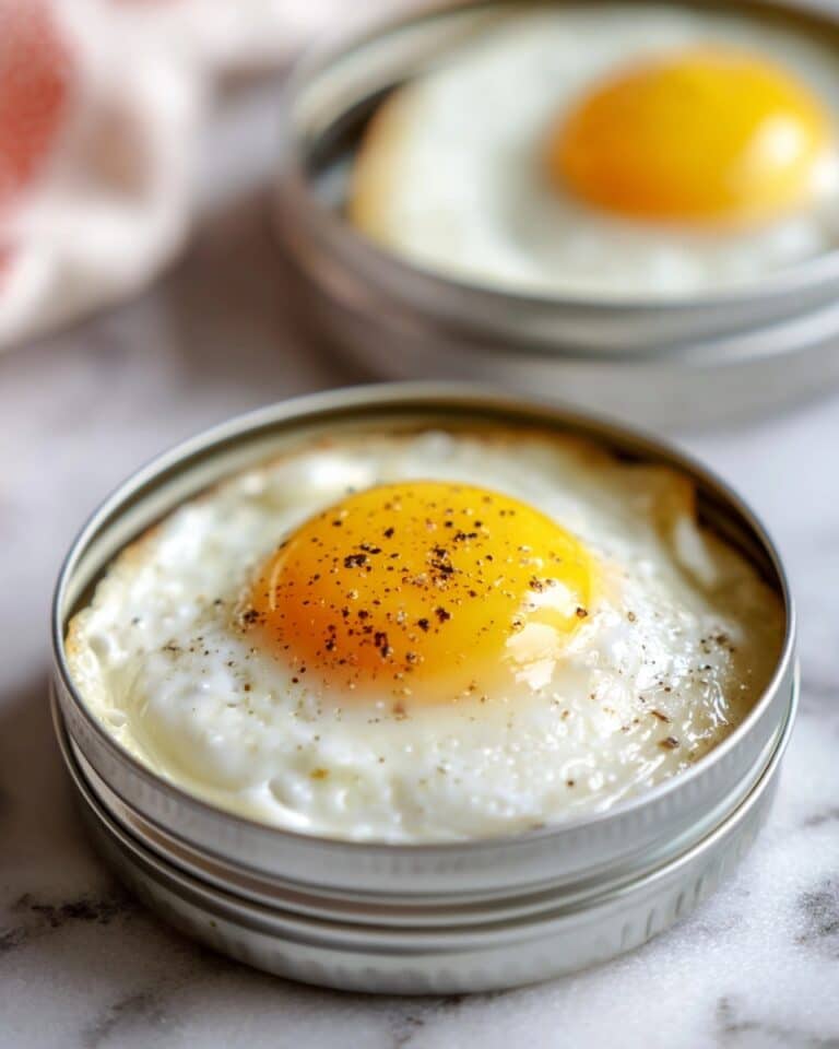 Baked Eggs in Mason Jar Lids Recipe