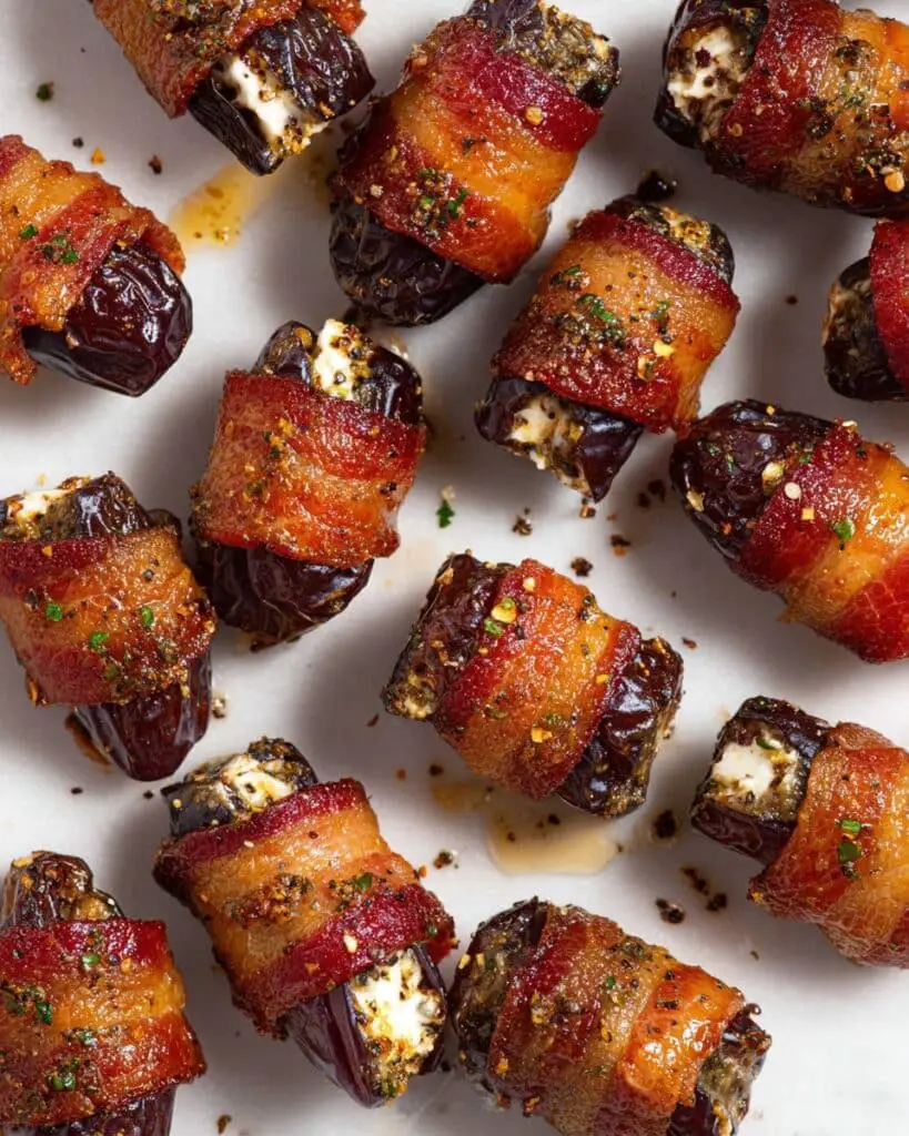 Bacon-Wrapped Dates with Goat Cheese and Maple Glaze Recipe