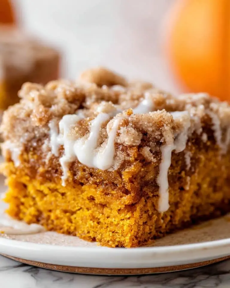 Pumpkin Coffee Cake with Streusel and Vanilla Icing Recipe
