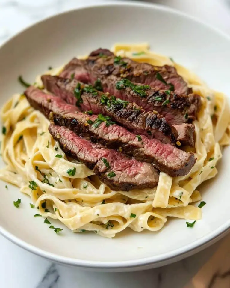 Steak Pasta with Boursin, Parmesan, and Parsley Recipe
