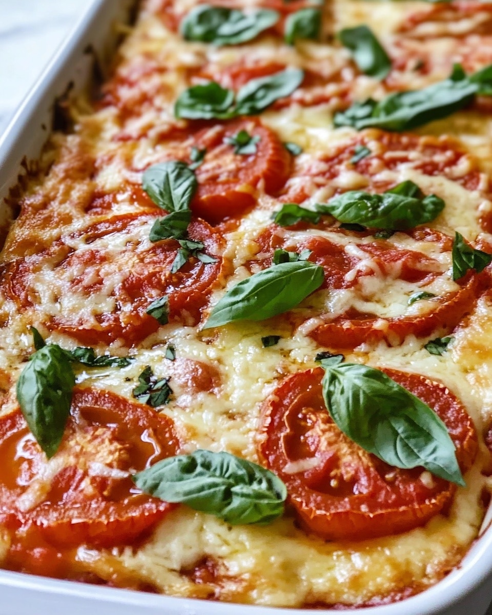 Tomato and Basil Bread Cube Casserole with Parmesan Recipe - Recipe Image