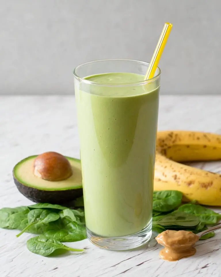 5-Ingredient Spinach Avocado Smoothie (Unsweetened) Recipe