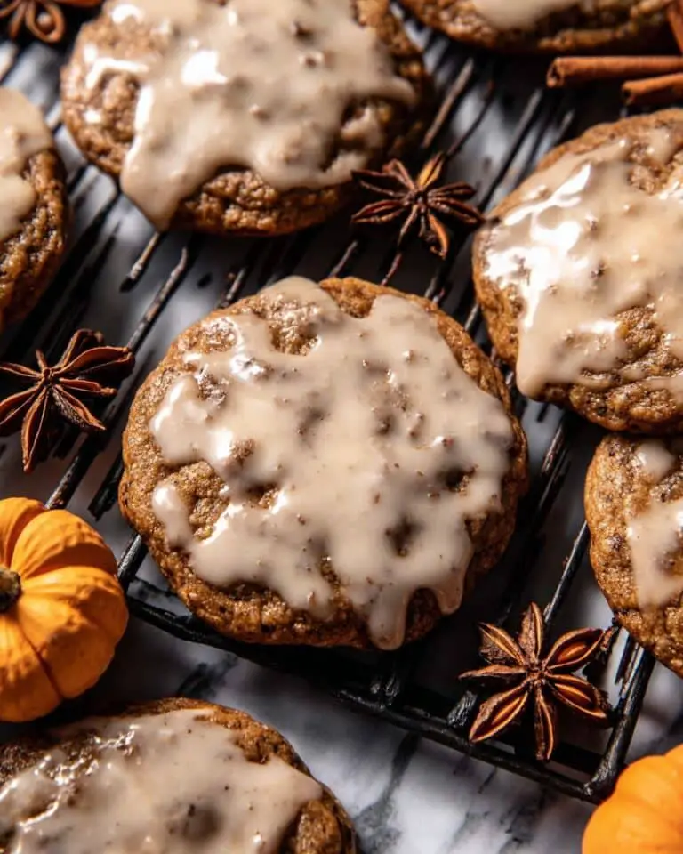 Vanilla Pumpkin Oatmeal Latte Cookies with Browned Butter Icing Recipe