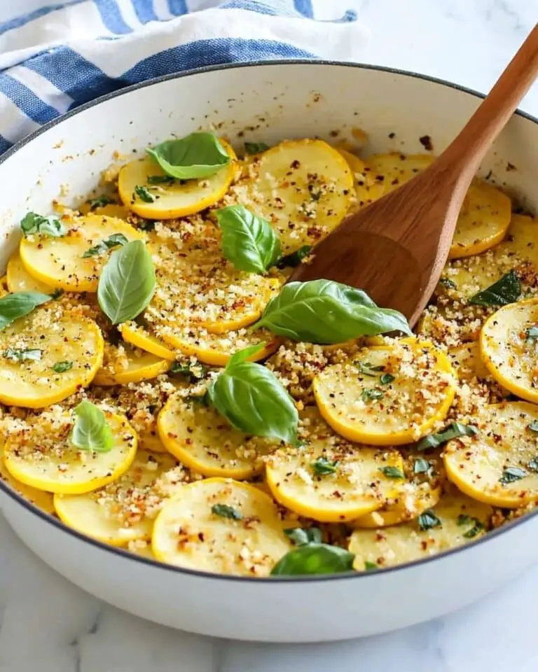 Sautéed Yellow Squash with Herb Oil and Panko Parmesan Topping Recipe