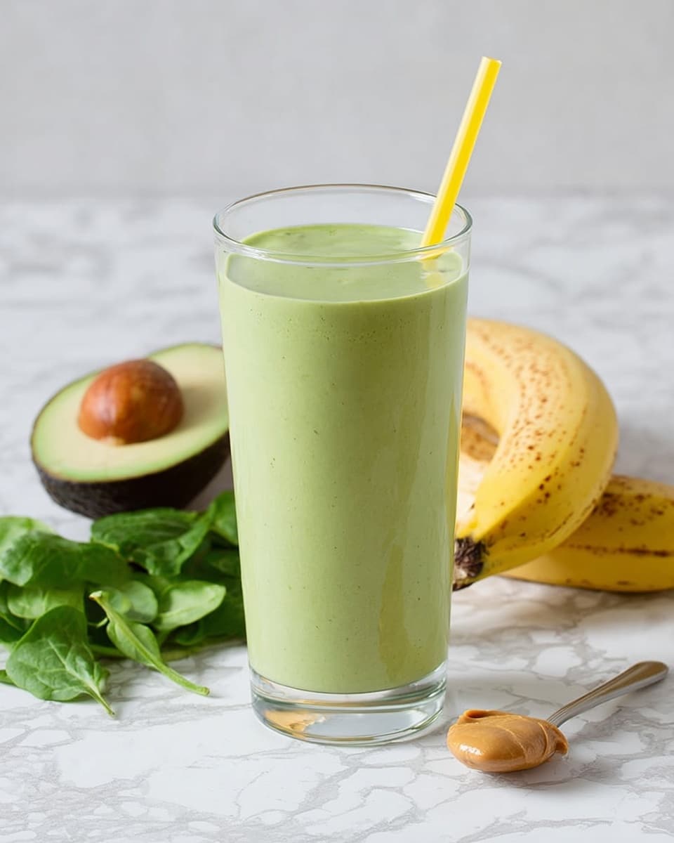 5-Ingredient Spinach Avocado Smoothie (Unsweetened) Recipe - Recipe Image