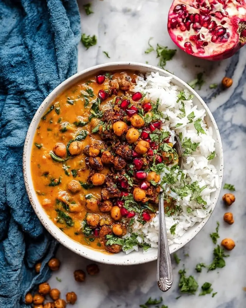 Sweet Potato Lentil Curry with Crispy Sesame Chickpeas Recipe