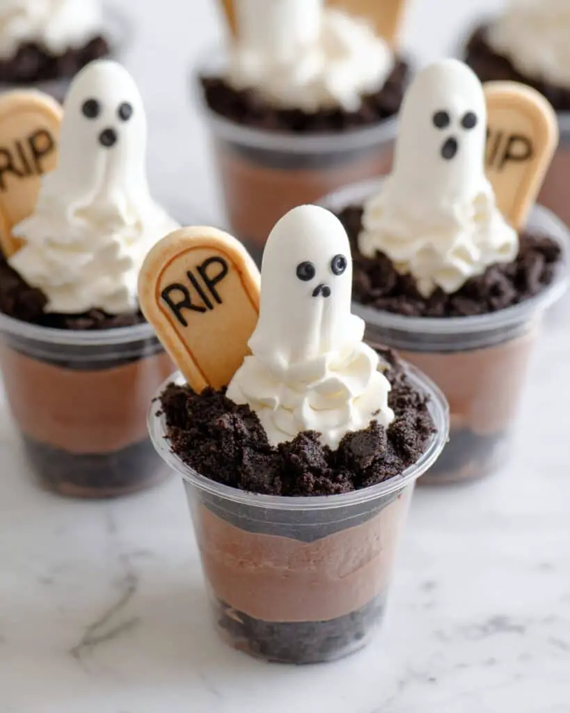 Ghosts in the Graveyard Chocolate Pudding Cups Recipe