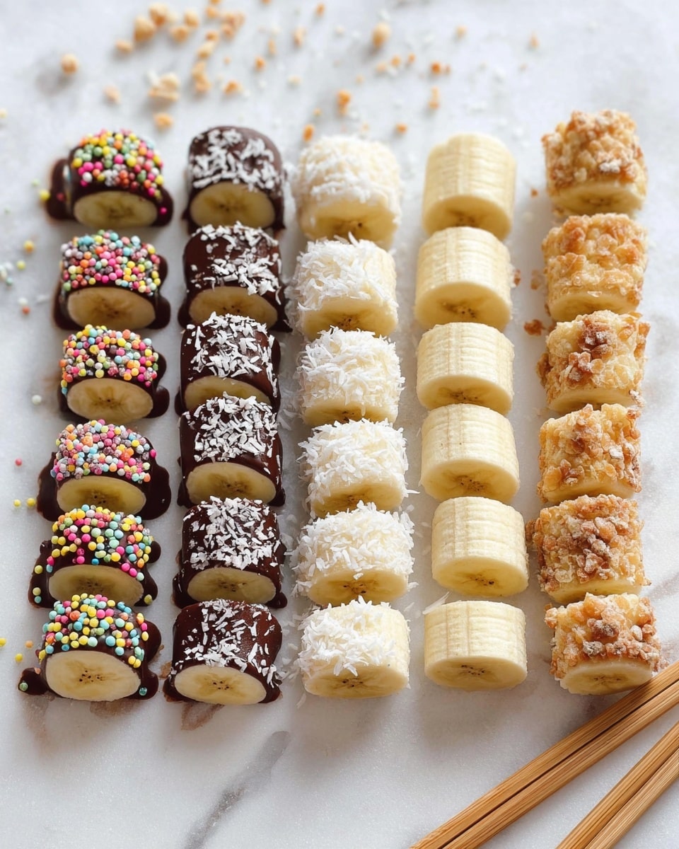 Banana Sushi: 4 Creative Variations with Chocolate, Sprinkles, Chia Seeds, Coconut, and Rice Krispies Recipe - Recipe Image