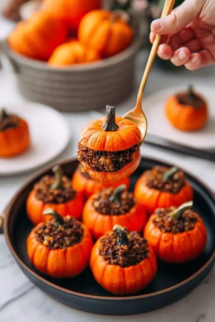 Stuffed Mini Pumpkins with Savory Ground Beef and Pumpkin Spice Recipe