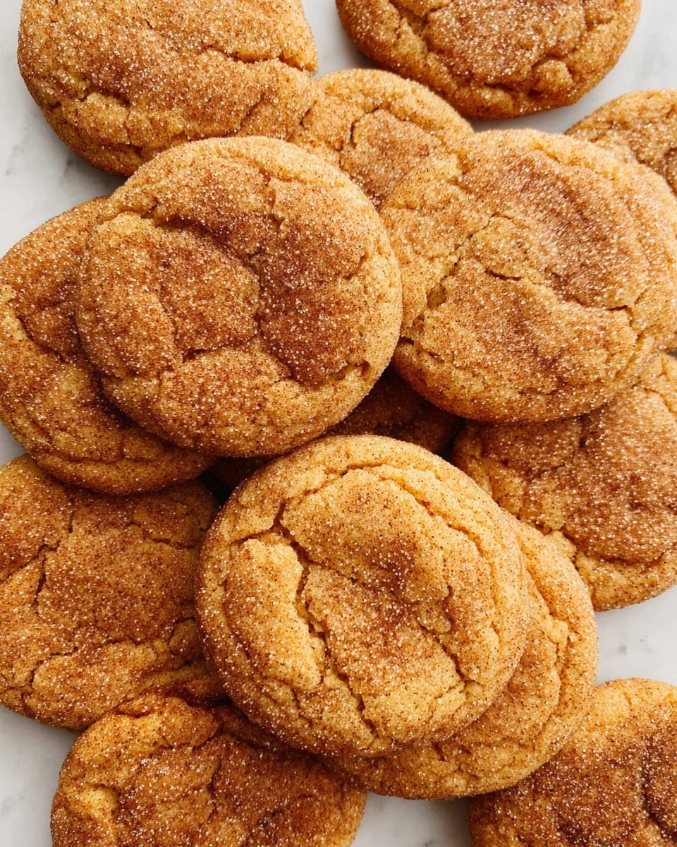 A close-up of a woman's hand holding a single soft cookie covered in a brown sugar and cinnamon coating, showing its cracked but smooth texture. Below, a white cooling rack holds multiple similar cookies that are golden brown and round. In the background to the bottom right, a white bowl filled with a cinnamon sugar mix and a spoon inside can be seen. The whole scene is set on a white marbled surface. photo taken with an iphone --ar 4:5 --v 7