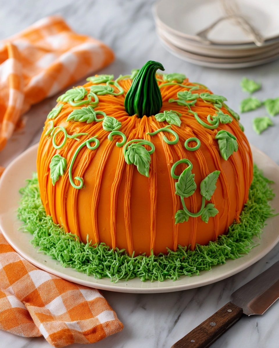 Thanksgiving Pumpkin Spice Cake with Festive Frosting and Coconut Accents Recipe - Recipe Image