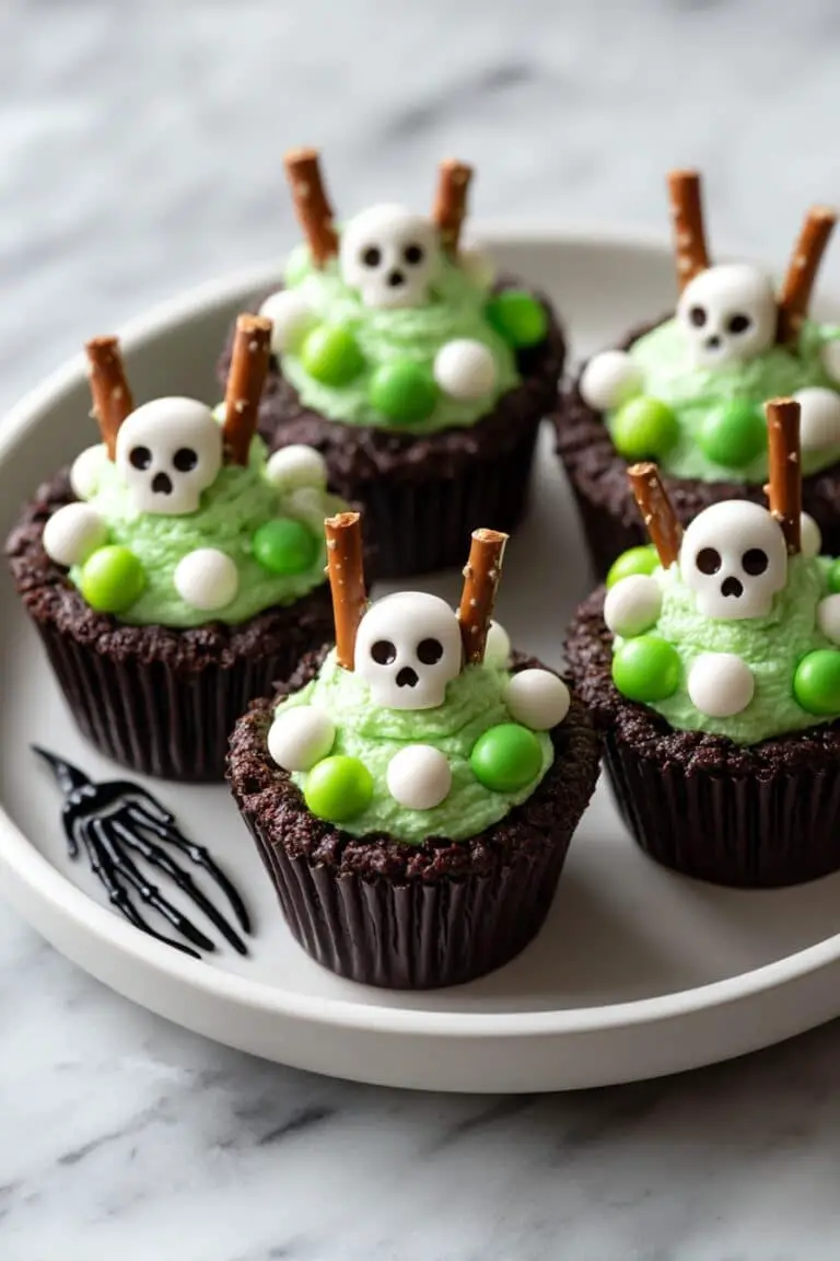 Cauldron Cookie Cups with Spooky Green Buttercream and Halloween Decorations Recipe
