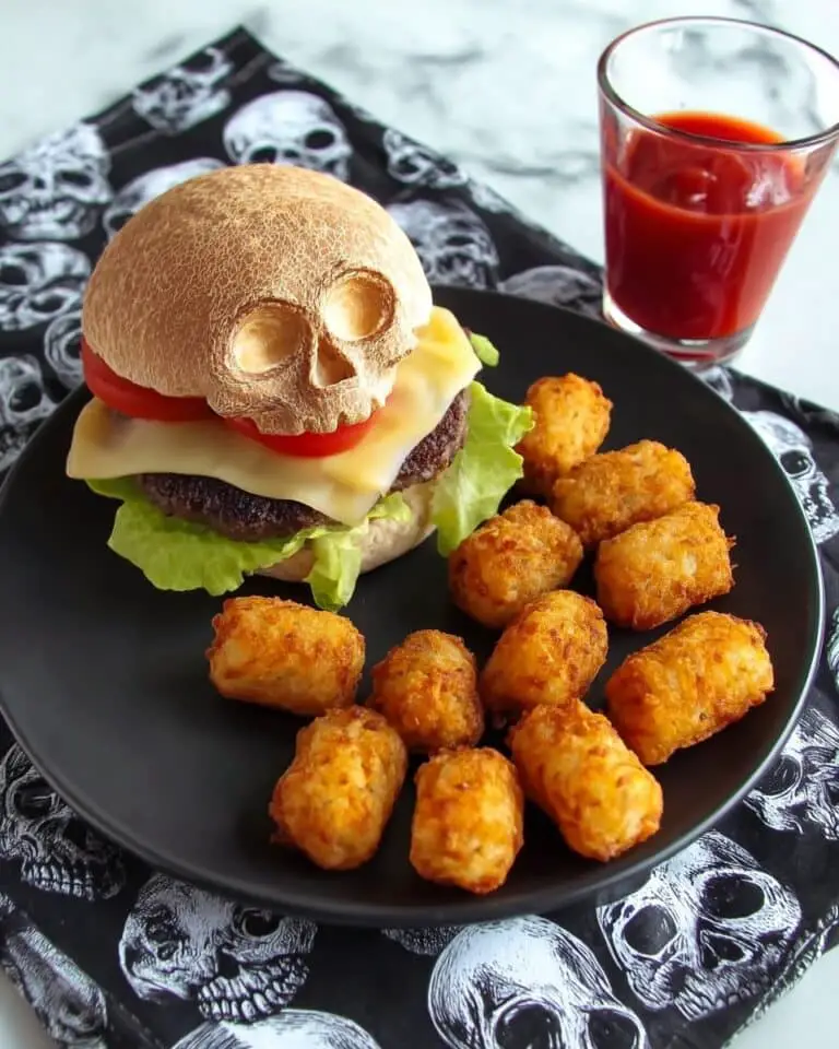 Cheeseburger Skulls with Skull-Shaped Buns Recipe