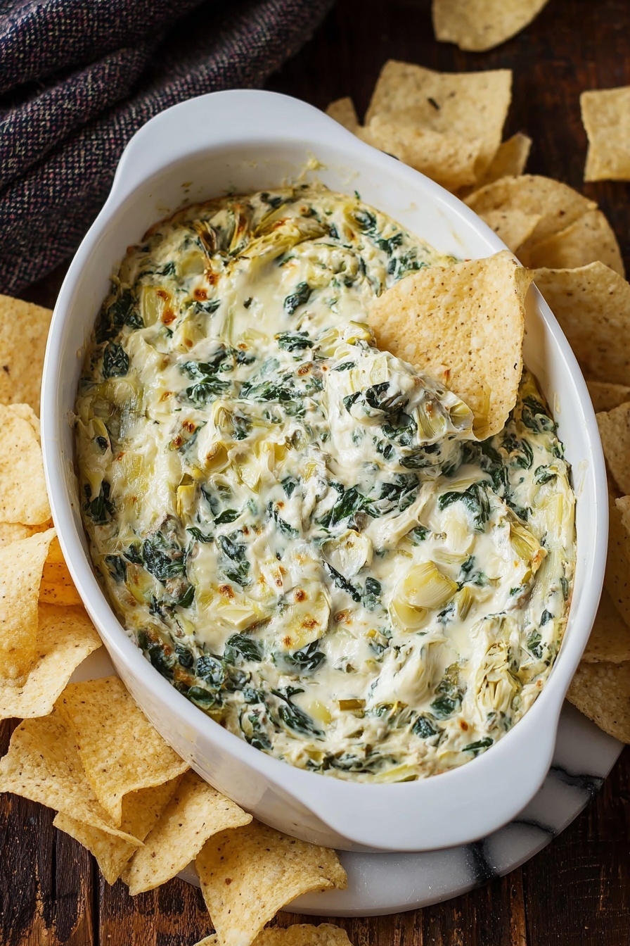 Creamy Spinach Artichoke Dip Recipe - Serving