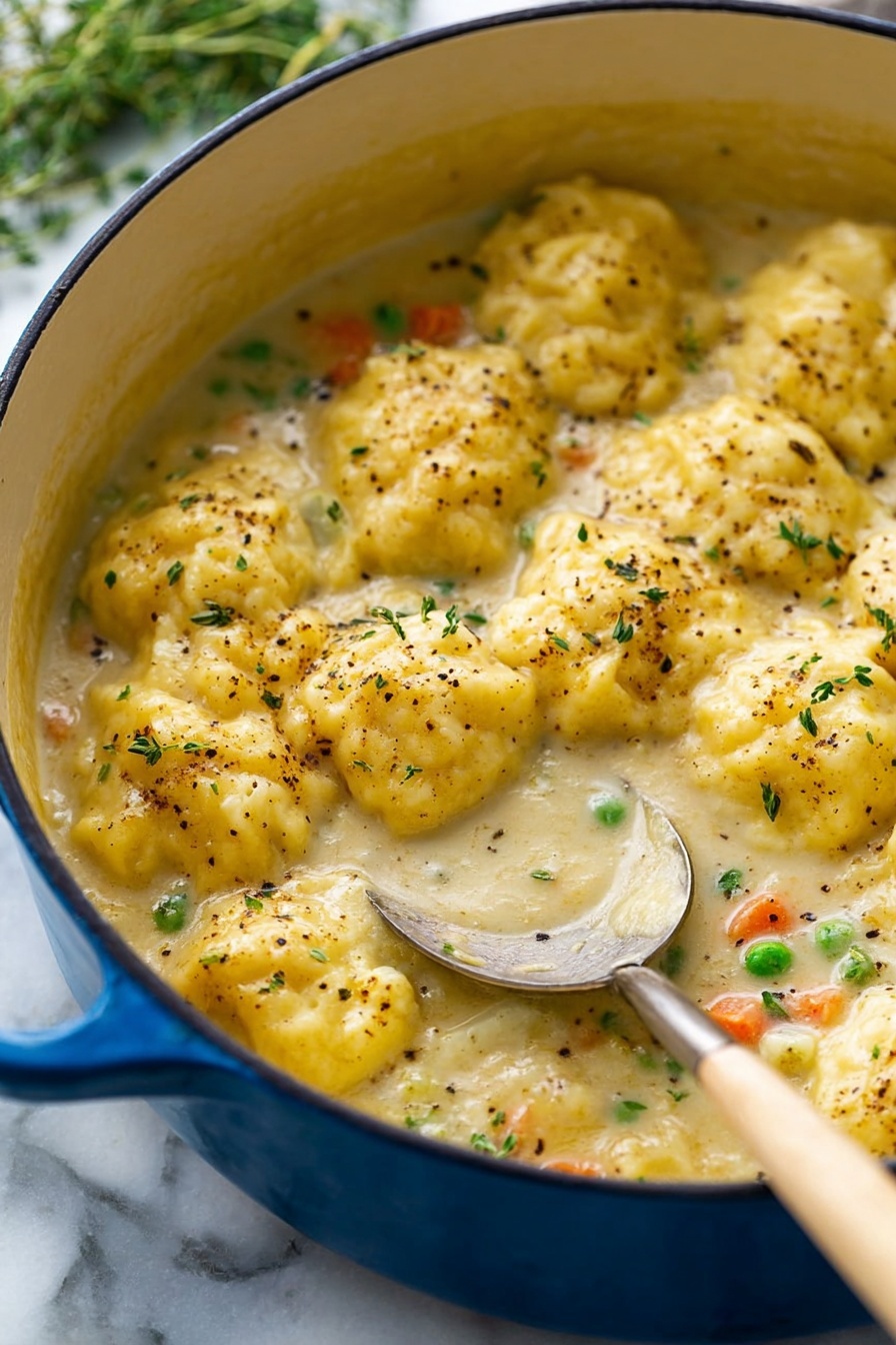 Creamy Chicken and Dumplings Recipe - Serving
