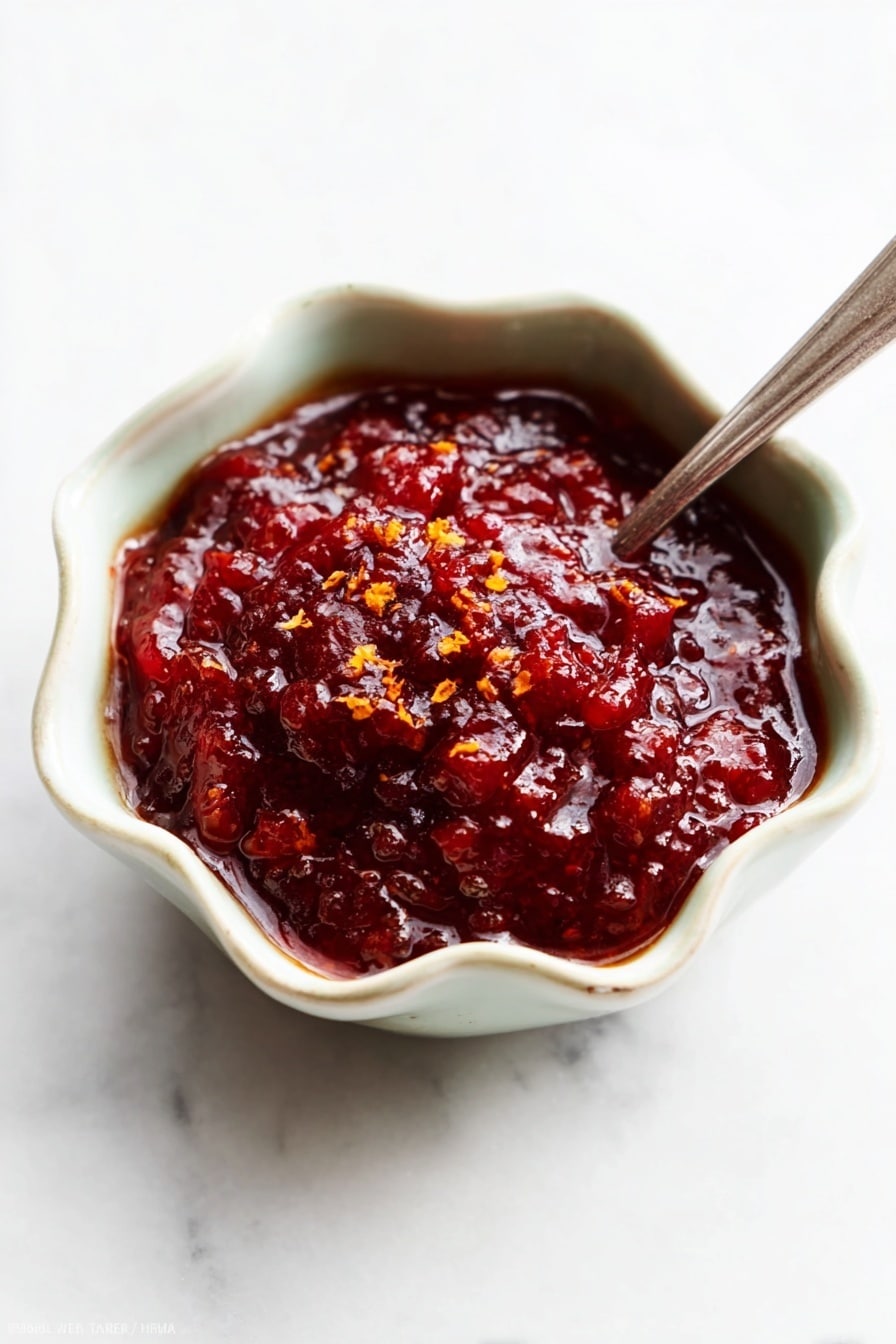 Easy Cranberry Sauce with Orange Zest and Vanilla Recipe - Serving