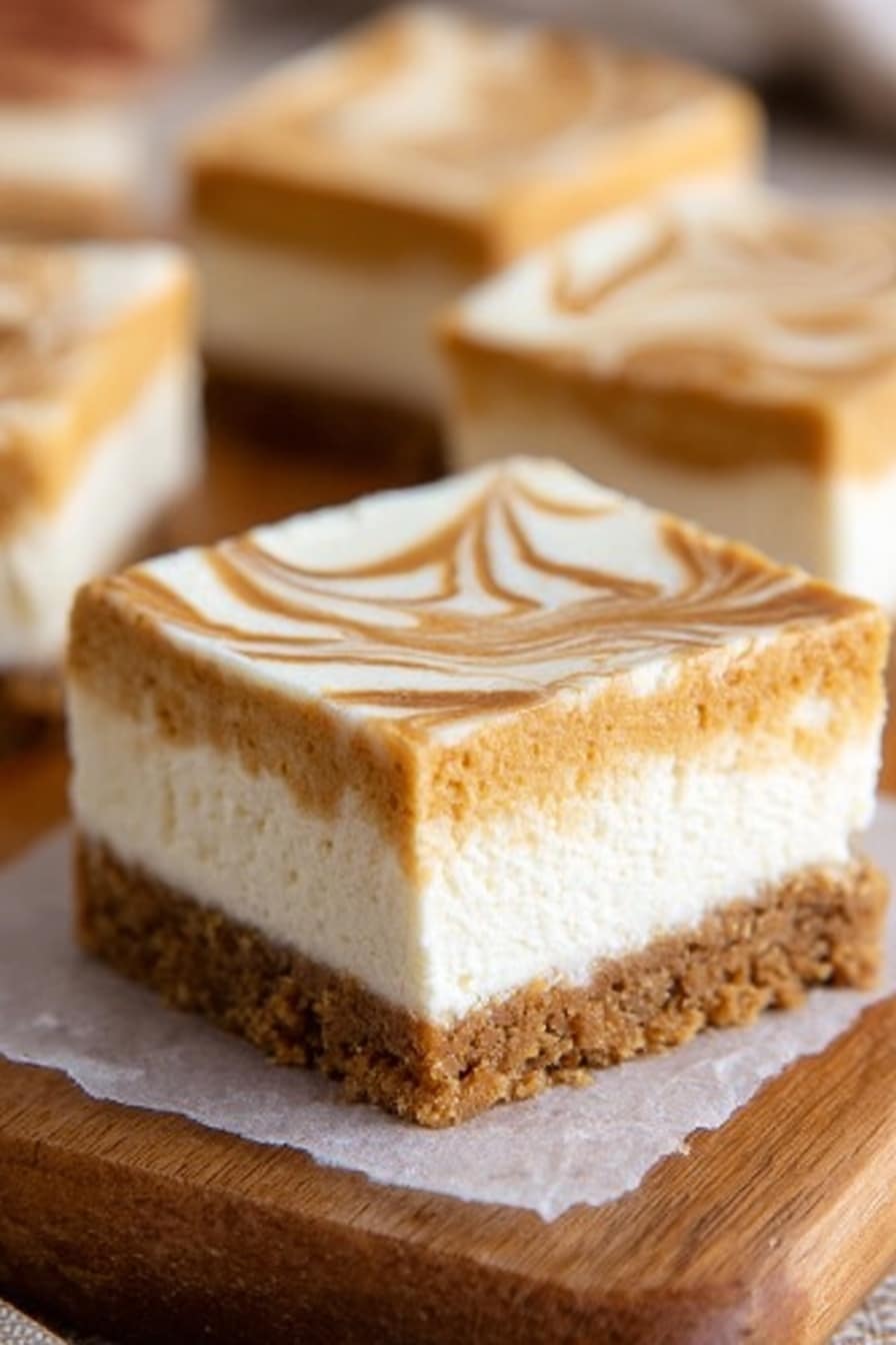 Pumpkin Cheesecake Bars Recipe - Serving