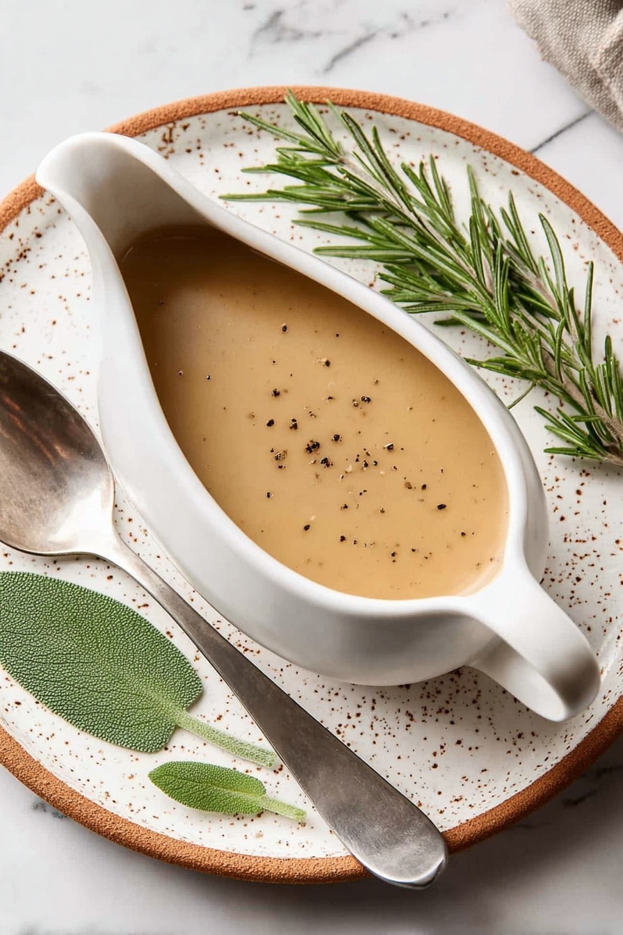 Easy Turkey Gravy From Drippings Recipe - Serving