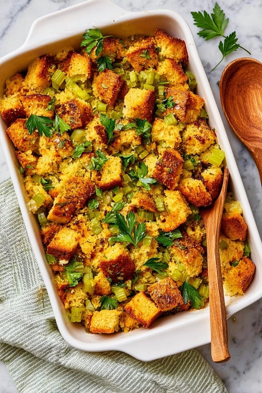 Cornbread Stuffing Recipe - Serving