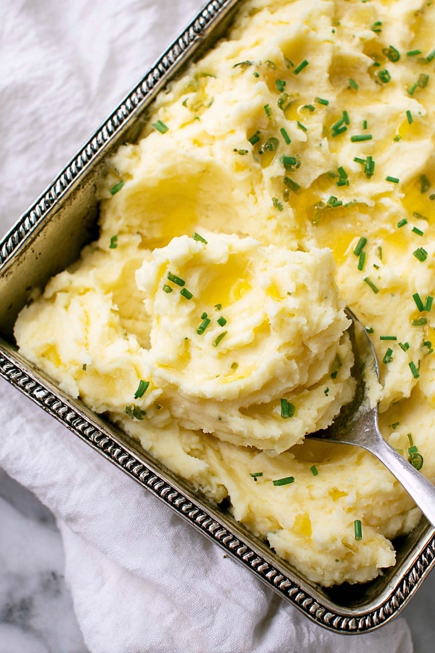 Creamy Garlic Mashed Potatoes Recipe - Serving