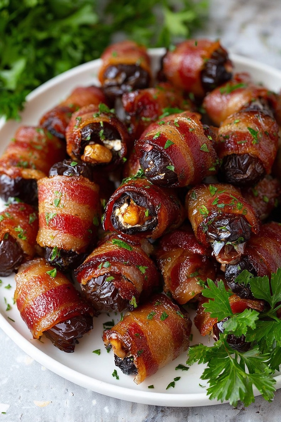 Bacon-Wrapped Date Appetizers with Goat Cheese and Maple Glaze Recipe